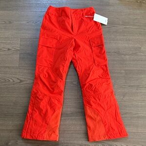 Halfdays Womens Thomas Snowboard Pants Size Small Orange Cargo Pants Skiing NEW